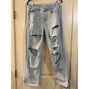 American Eagle Super High Rise Baggy Straight Denim Jeans